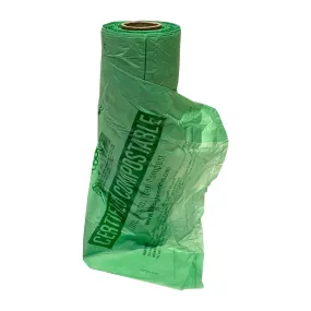 11" x 17" x 0.48 mil Green Home-Compostable Plastic Grocery Store Produce Bags (3,200 Bags, 800 Bags/Roll, 4 Rolls/Case)