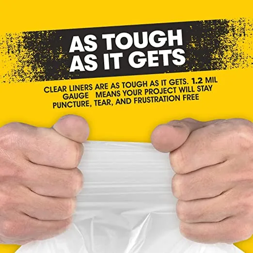 Aluf Plastics 33 Gallon Clear Trash Bags - (Huge 100 Pack) - 33" x 39" - 1.2 MIL - Heavy Duty Industrial Liners Clear Garbage Bags for Recycling, Contractors, Storage, Outdoor