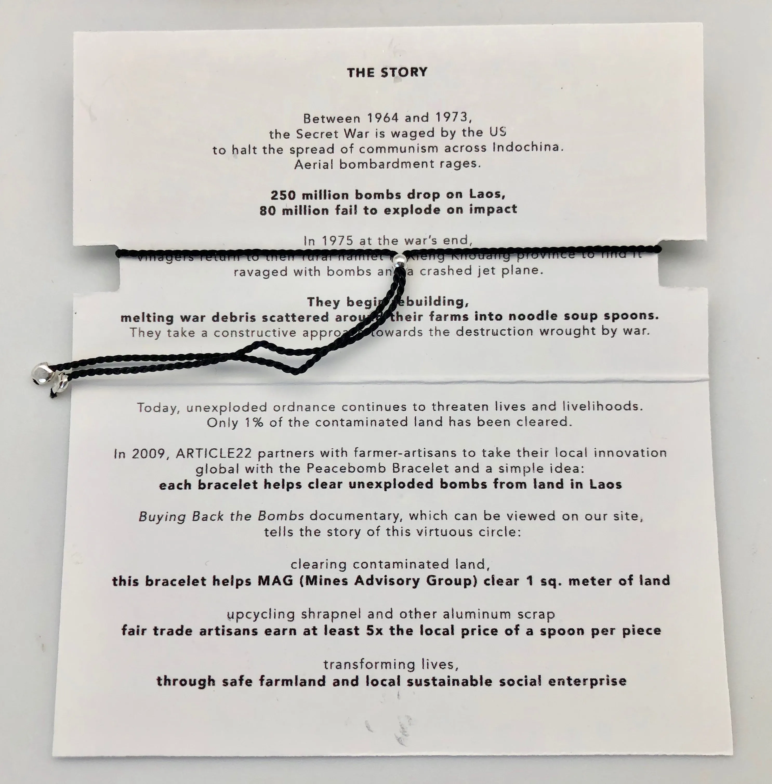 Article 22 Peace Bomb Mantra Bracelet - If You Can't Find the Light Be The Light