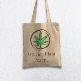 Aspiring Plant Parent Tote bag with Zipper Beige Colour