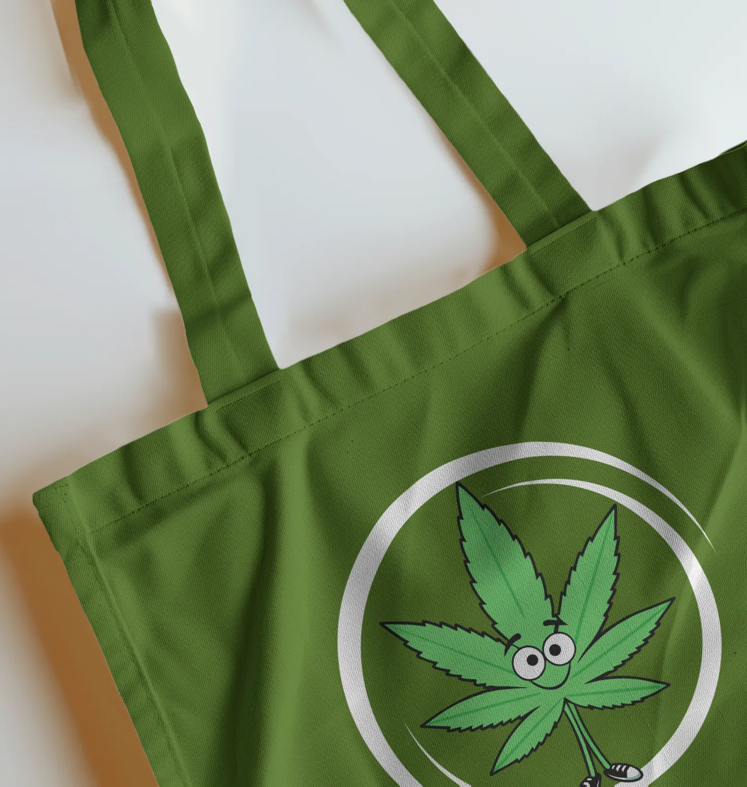 Aspiring Plant Parent Tote with Zipper Dark Green