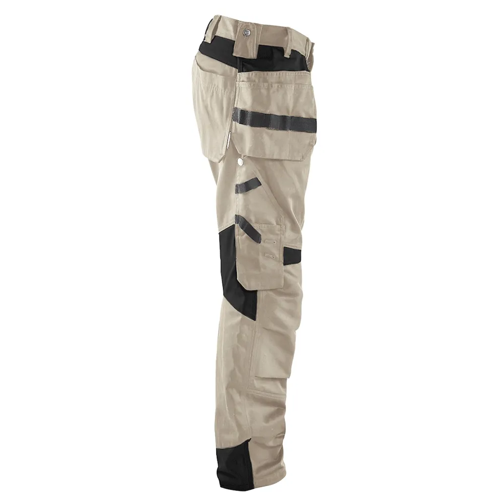 Blaklader 1555 Holster Pocket Craftsmen Work Trousers Stone / Black