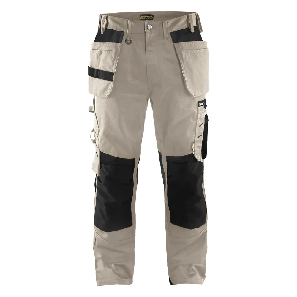 Blaklader 1555 Holster Pocket Craftsmen Work Trousers Stone / Black