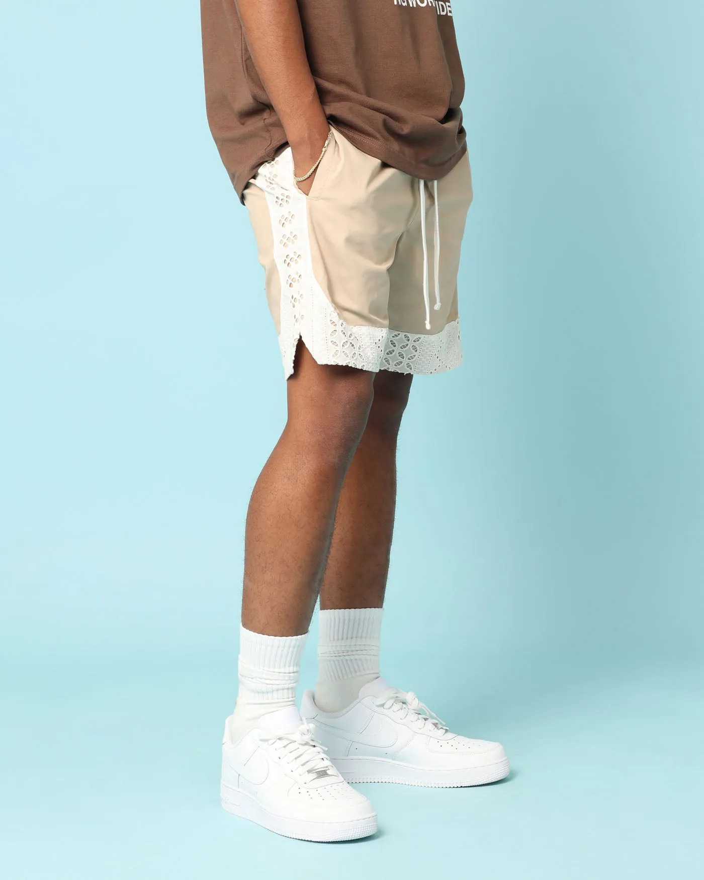 Carré Bandana Lace Shorts Stone