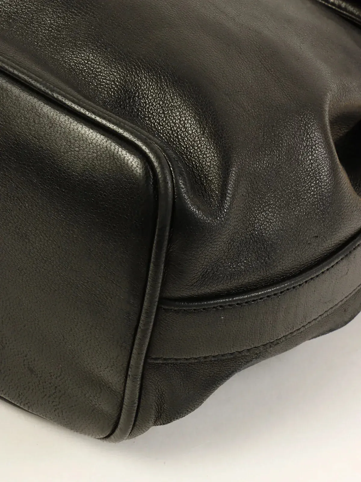 CHANEL Around 1995 Made Turn-Lock Mini Drawstring Shoulder Bag With Pouch Black