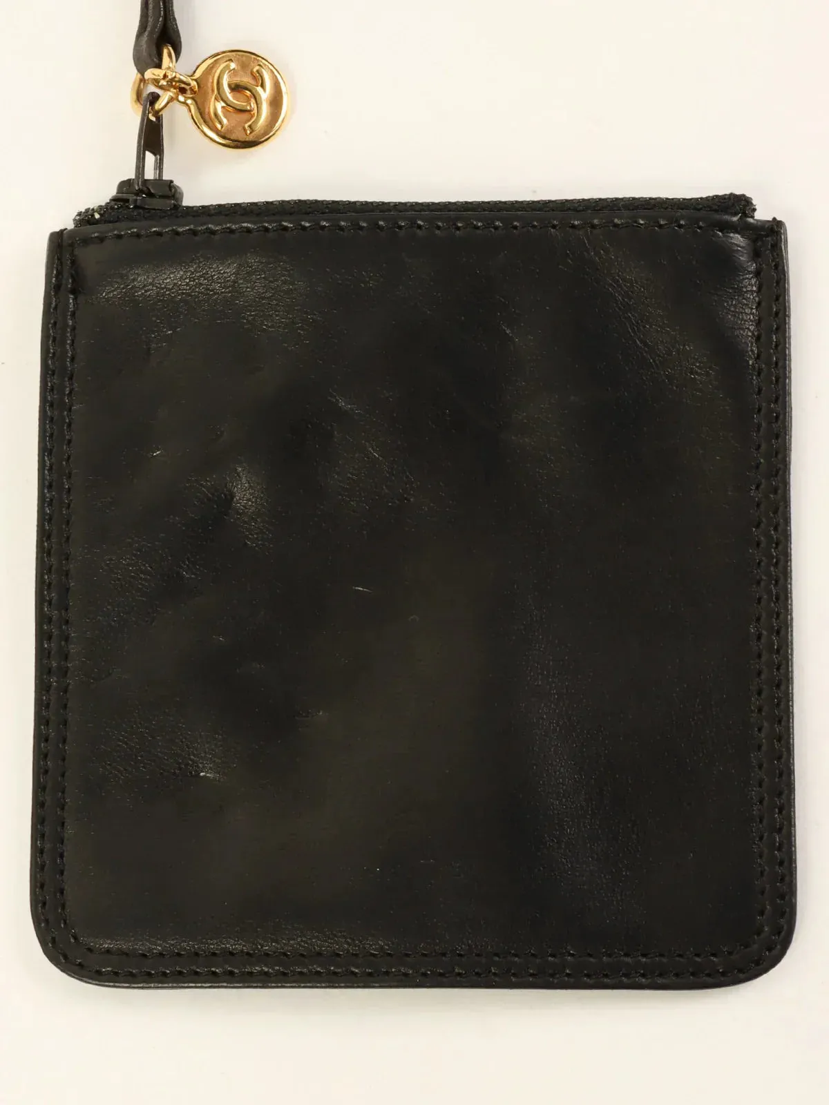 CHANEL Around 1995 Made Turn-Lock Mini Drawstring Shoulder Bag With Pouch Black