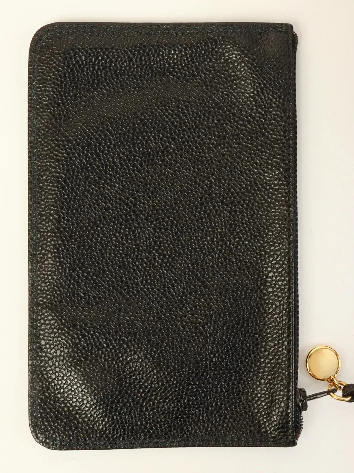 CHANEL Around 1997 Made Caviar Skin Cc Mark Stitch Drawstring Shoulder Bag Black