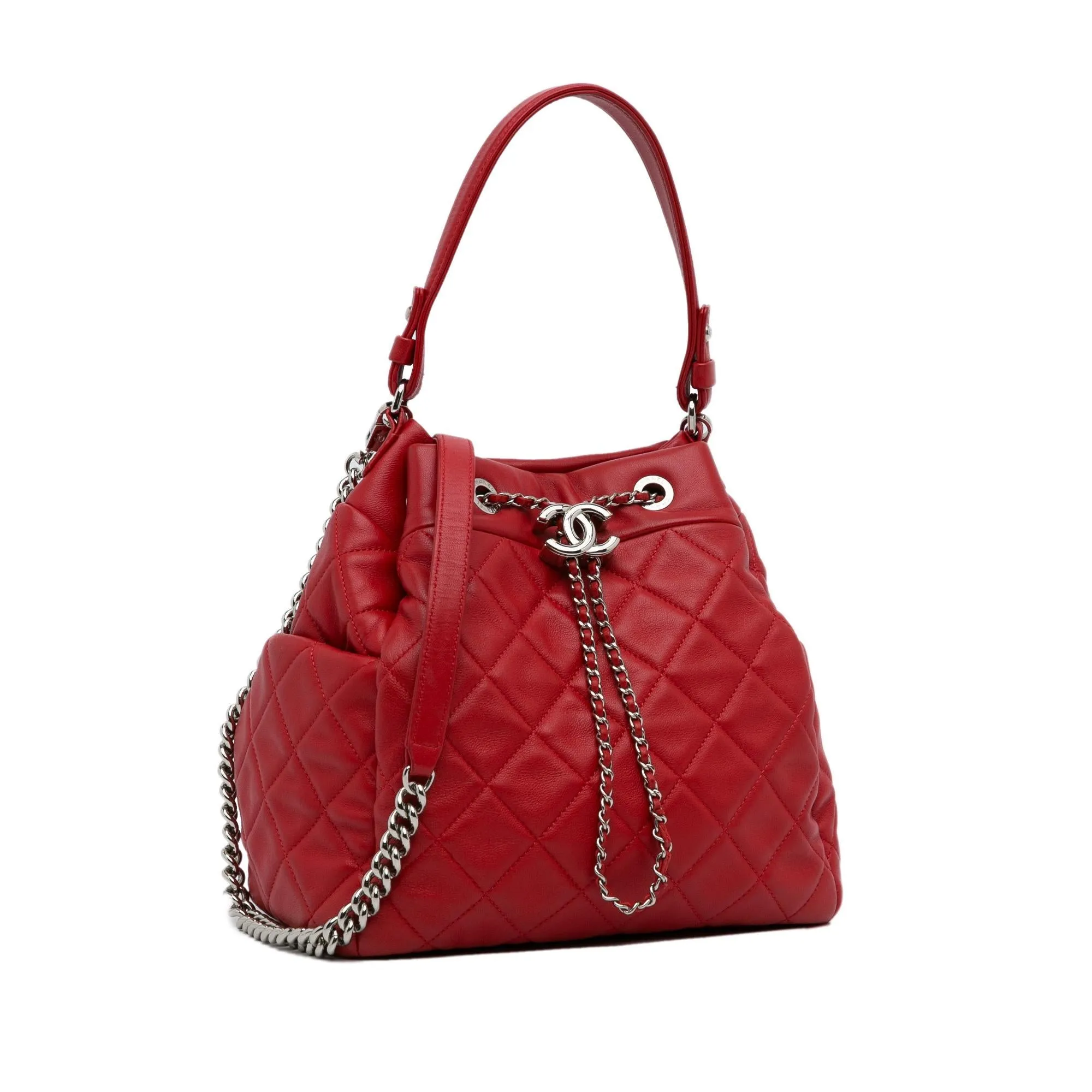 Chanel CC Chain Drawstring Bucket Bag (SHG-Mzot2m)