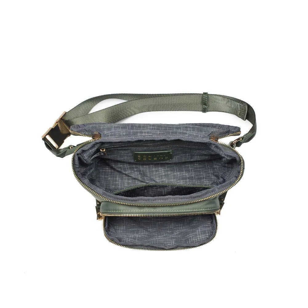Double Take Nylon Belt Bag - Olive
