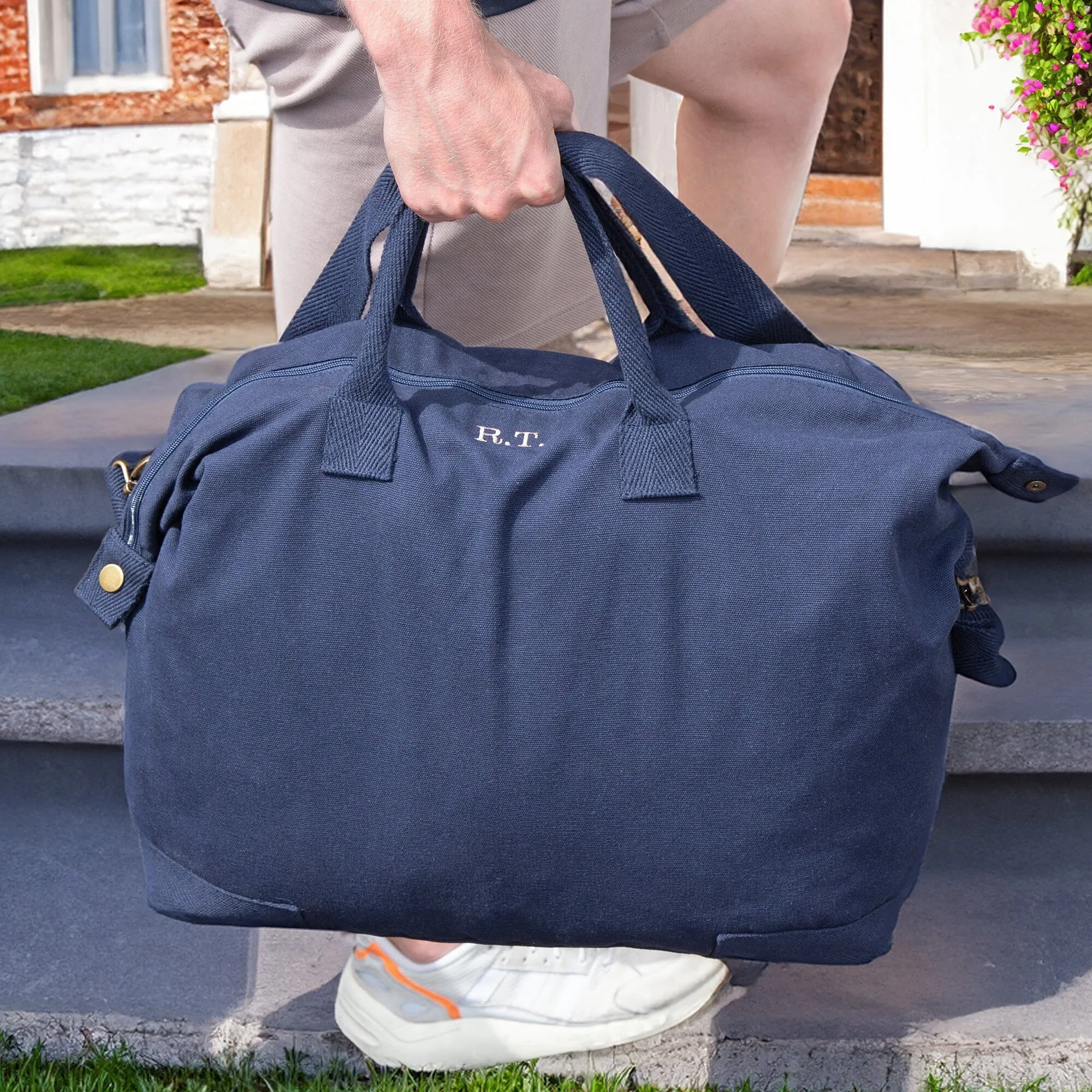 Eco Friendly Personalised Recycled Canvas Overnighter Bag