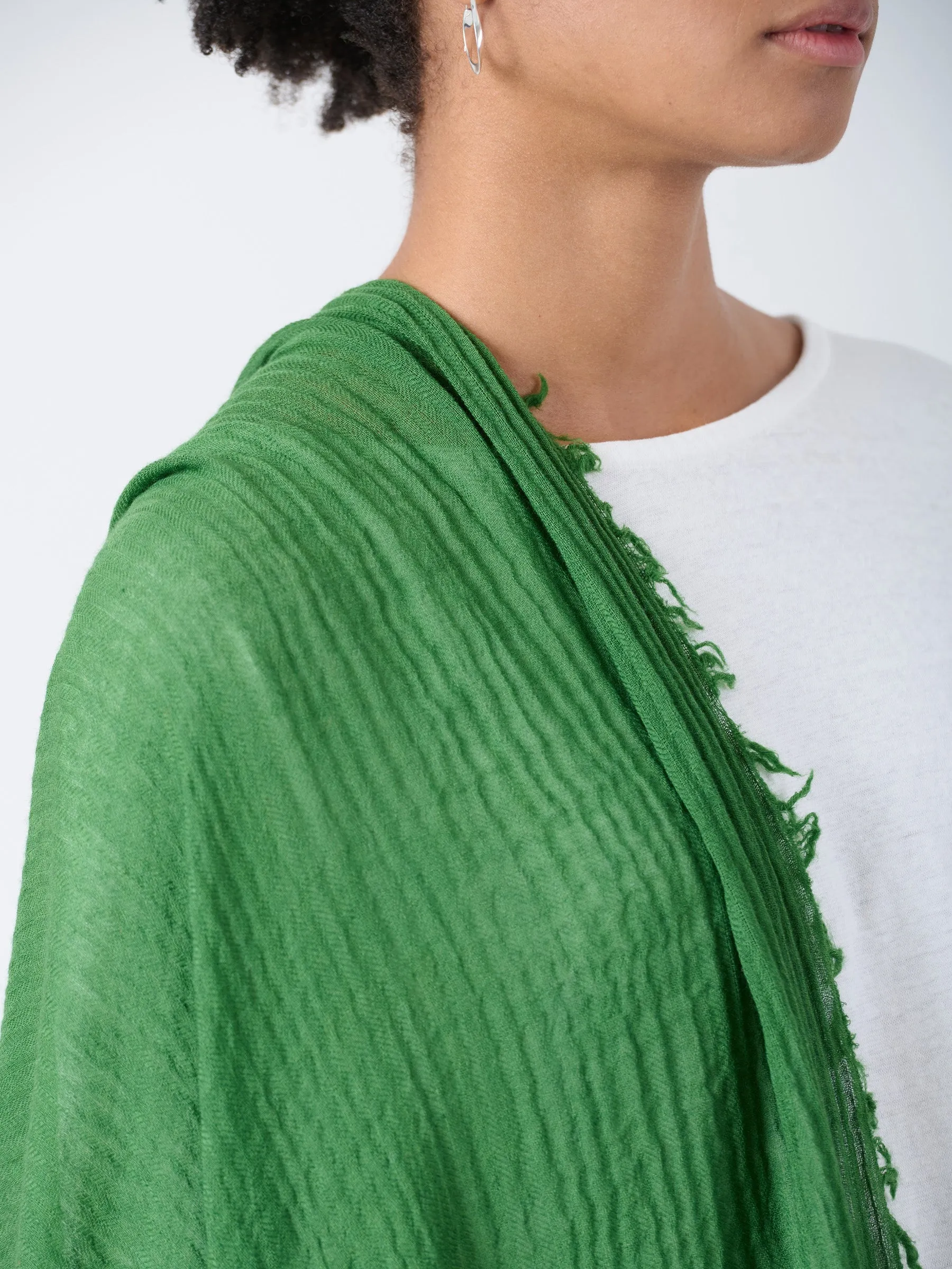 Fine Wool Crinkle Textured Wrap Scarves