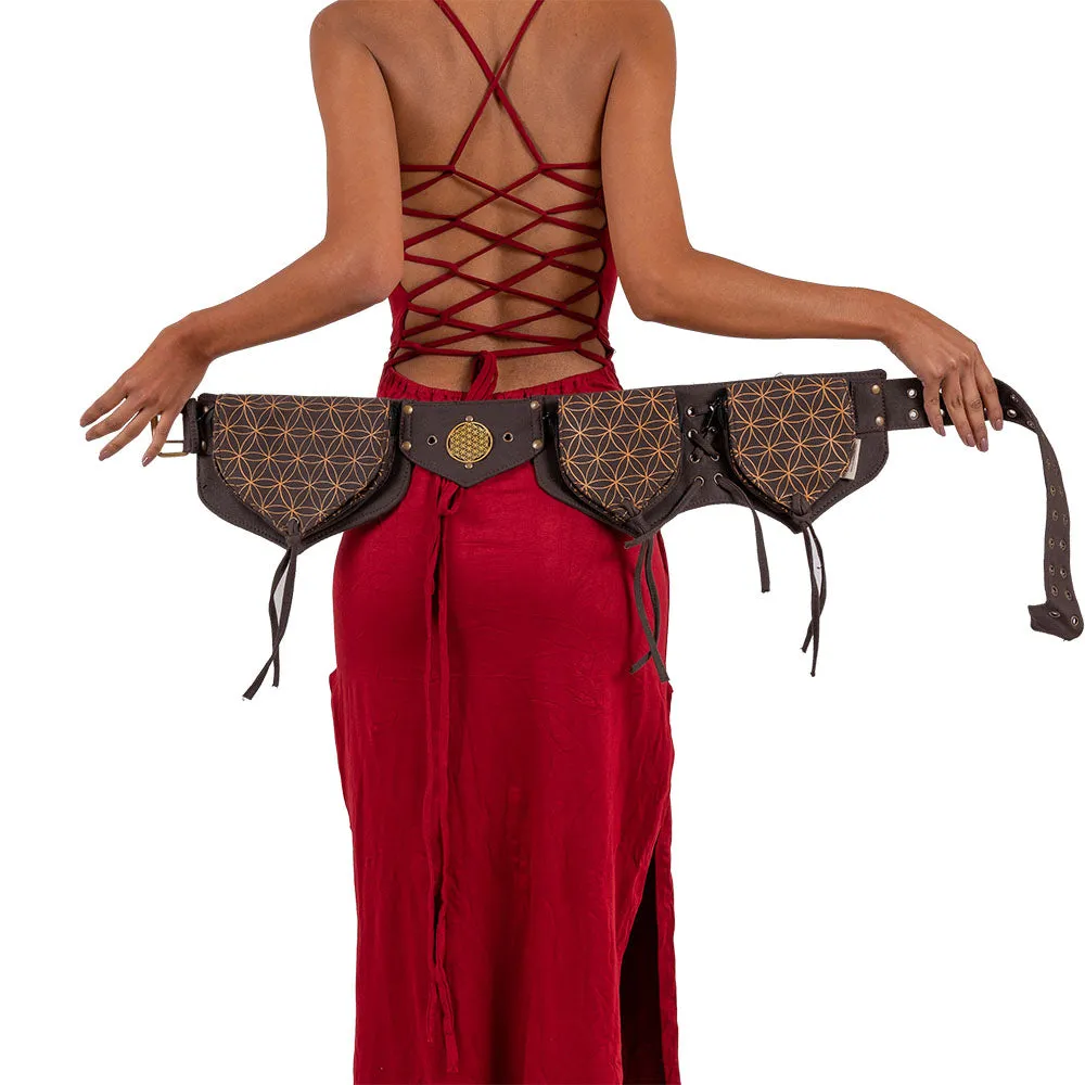 Flower of Life Leaf Pocket Belt