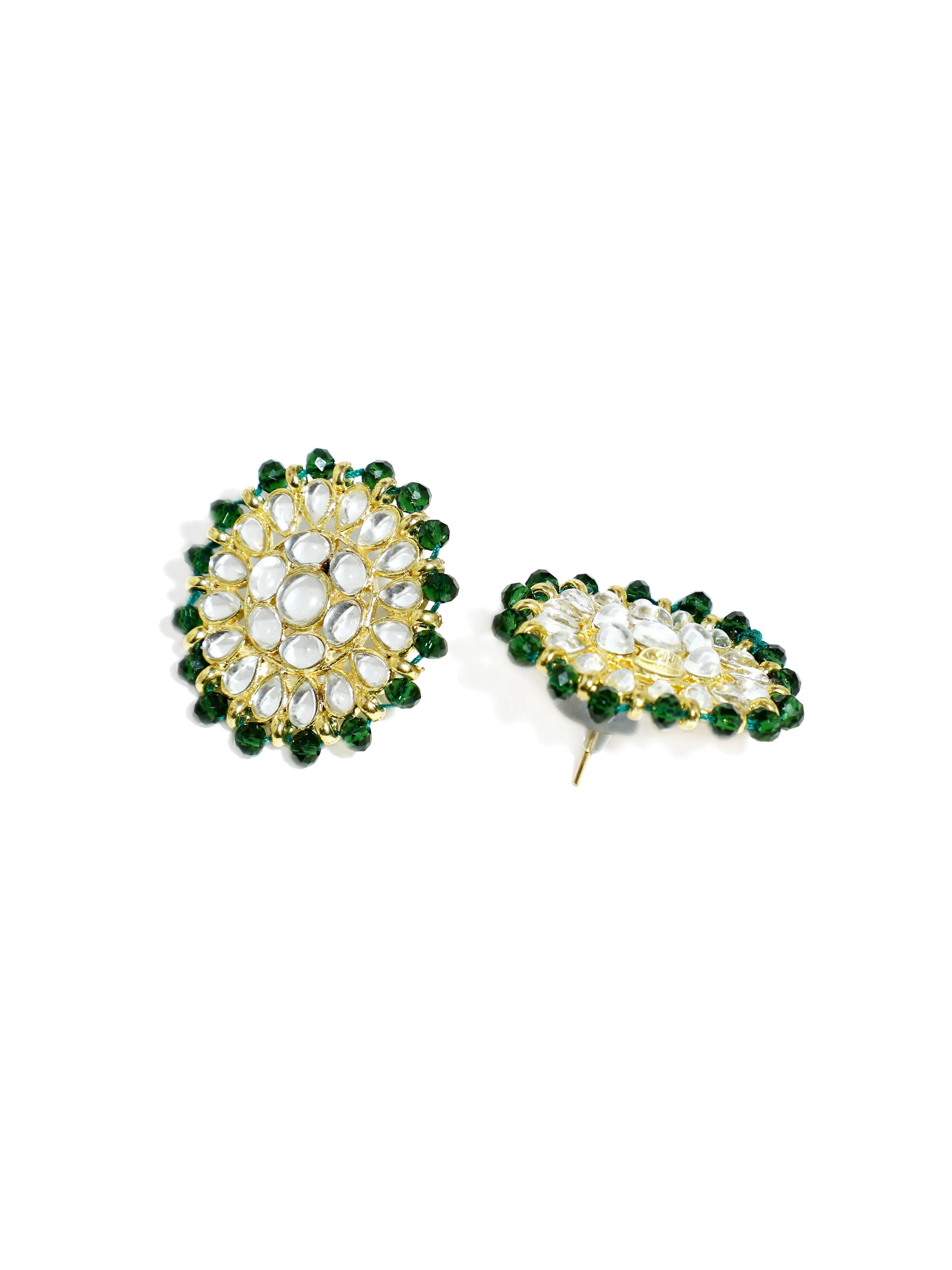 Green Crystal Kundan Choker Necklace Set