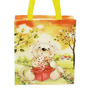 Large Autumn Bear With Hearts Printed PP Non-Woven Bag