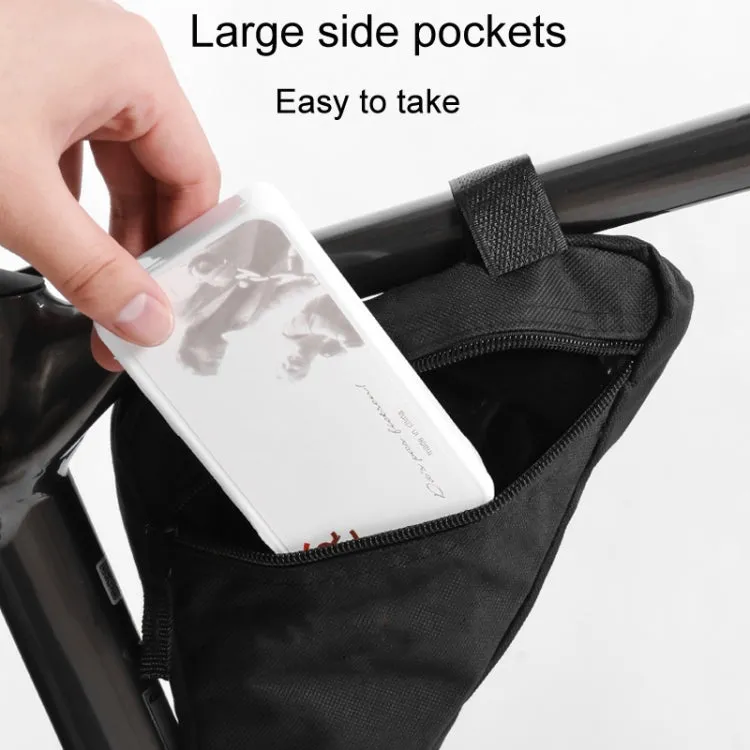 Large Capacity Bicycle Saddle Bag Outdoor Riding Triangle Toolkit(All Black)