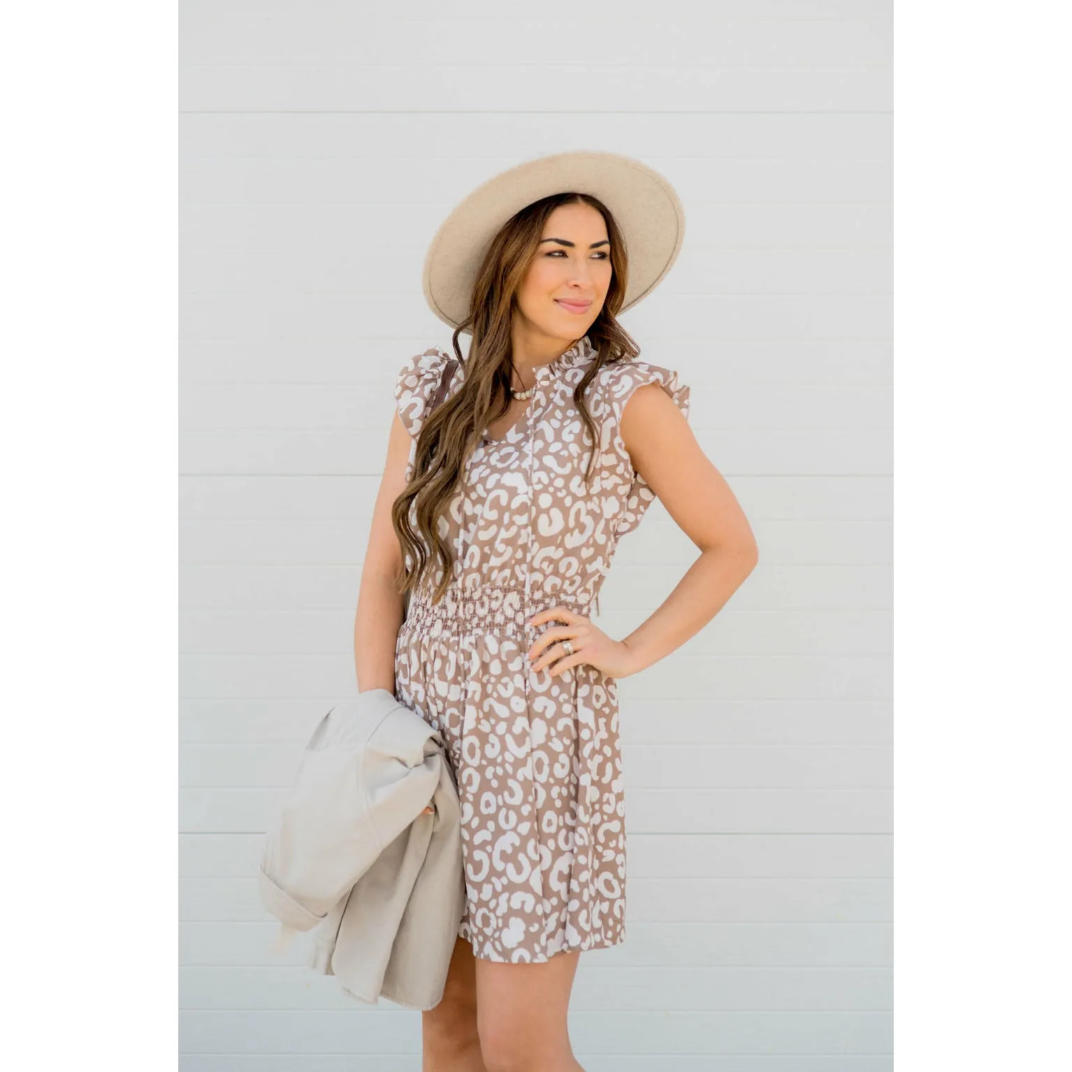 Leopard Drawstring Dress