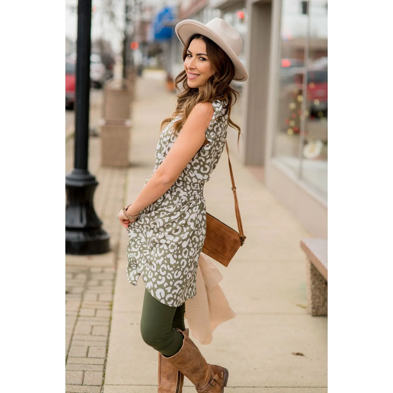 Leopard Drawstring Dress