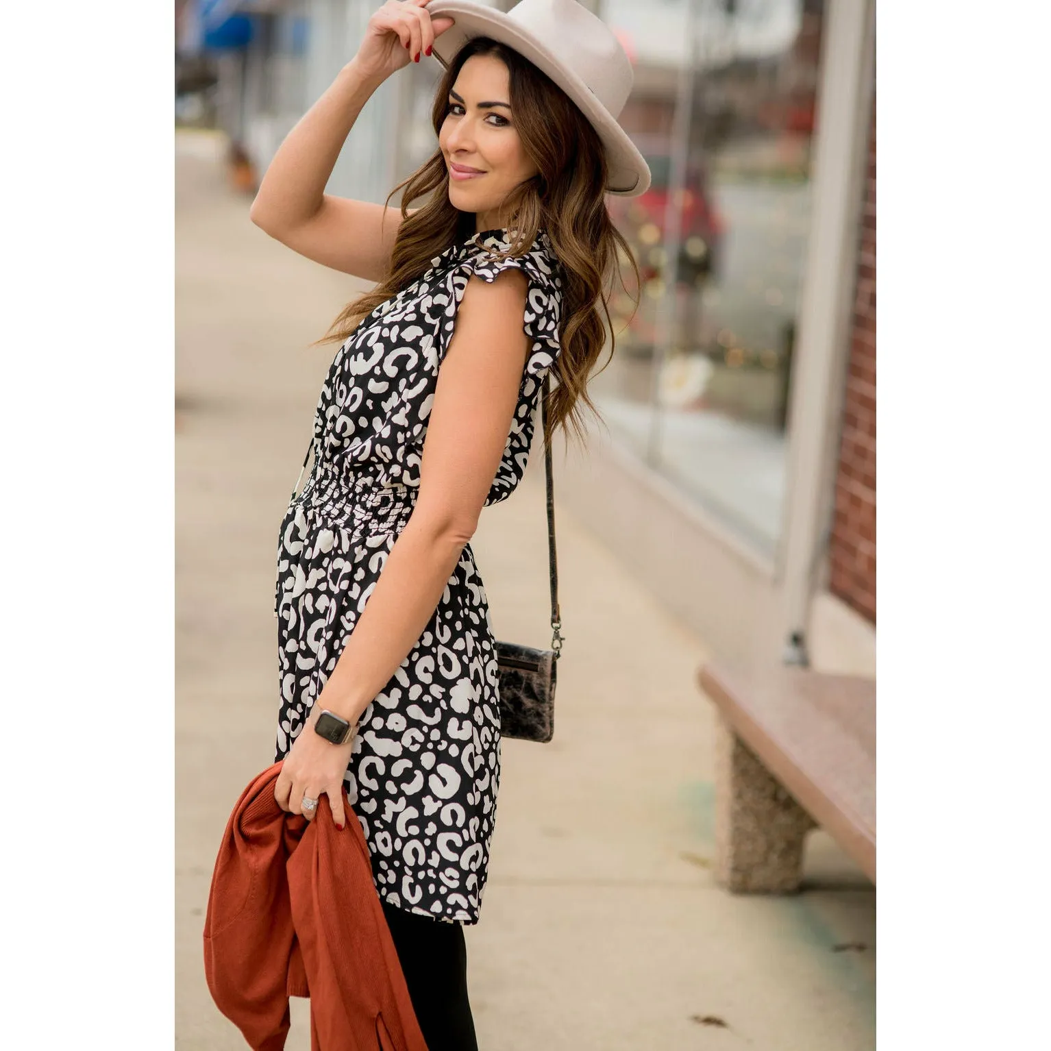 Leopard Drawstring Dress