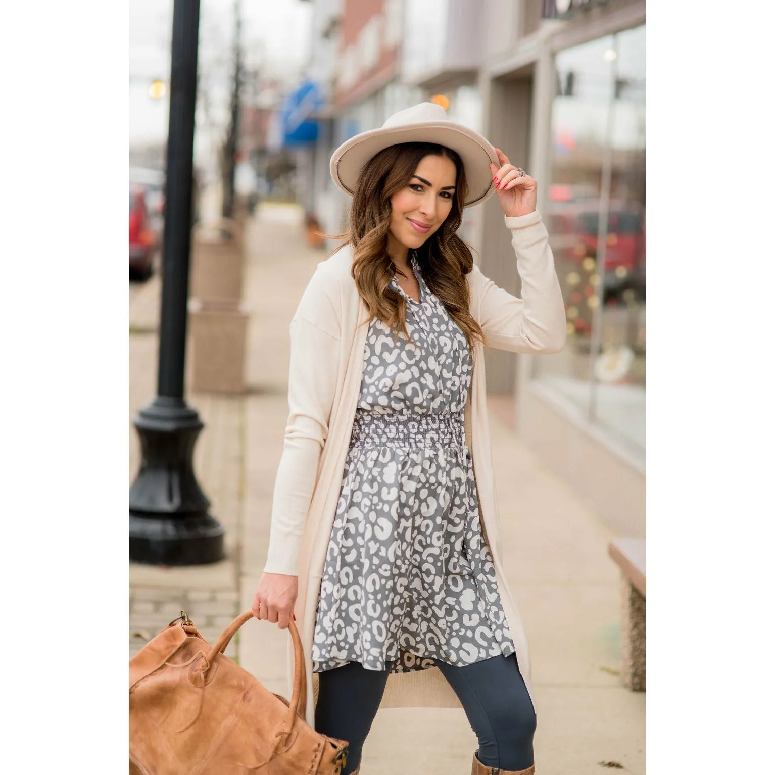 Leopard Drawstring Dress