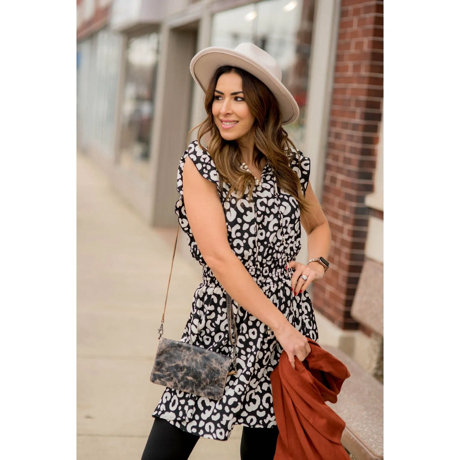 Leopard Drawstring Dress