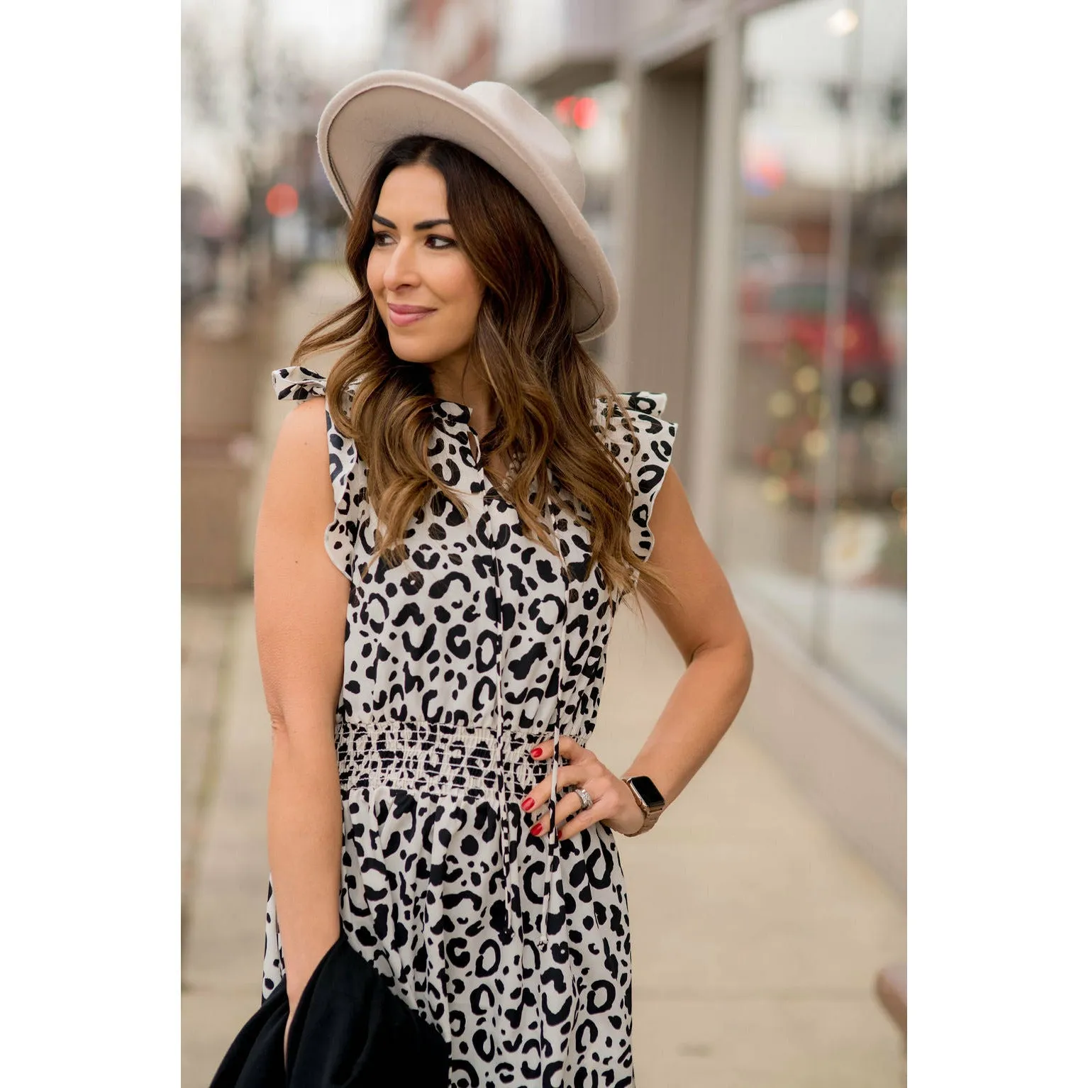 Leopard Drawstring Dress