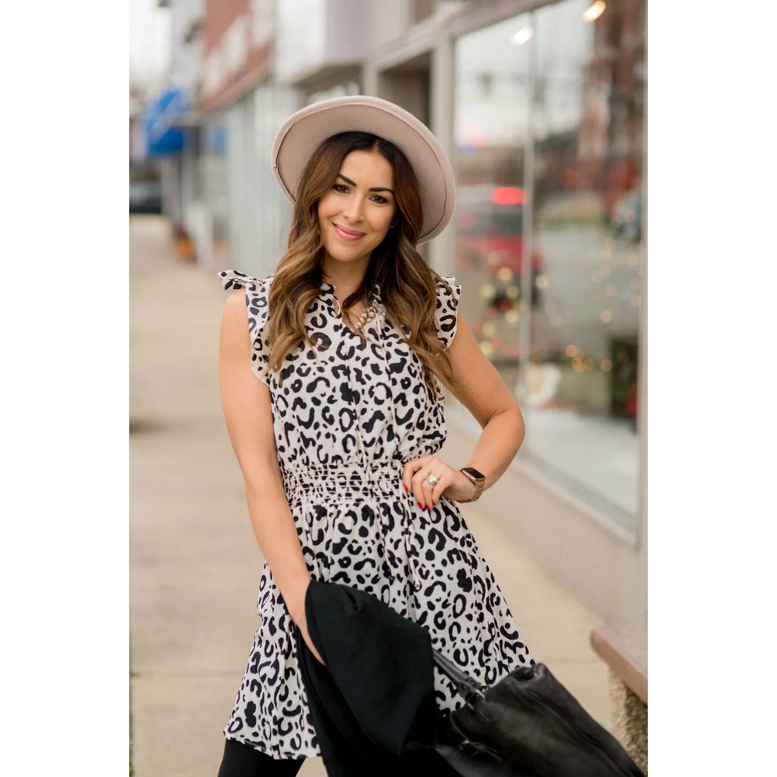 Leopard Drawstring Dress