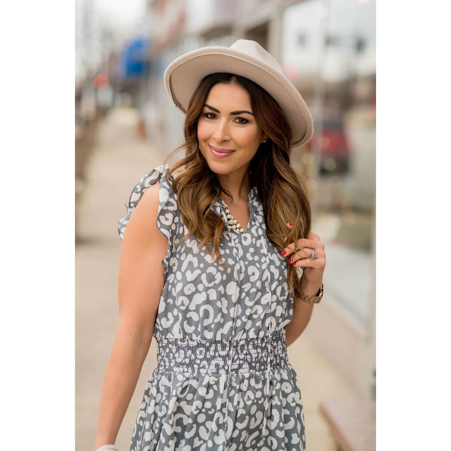 Leopard Drawstring Dress