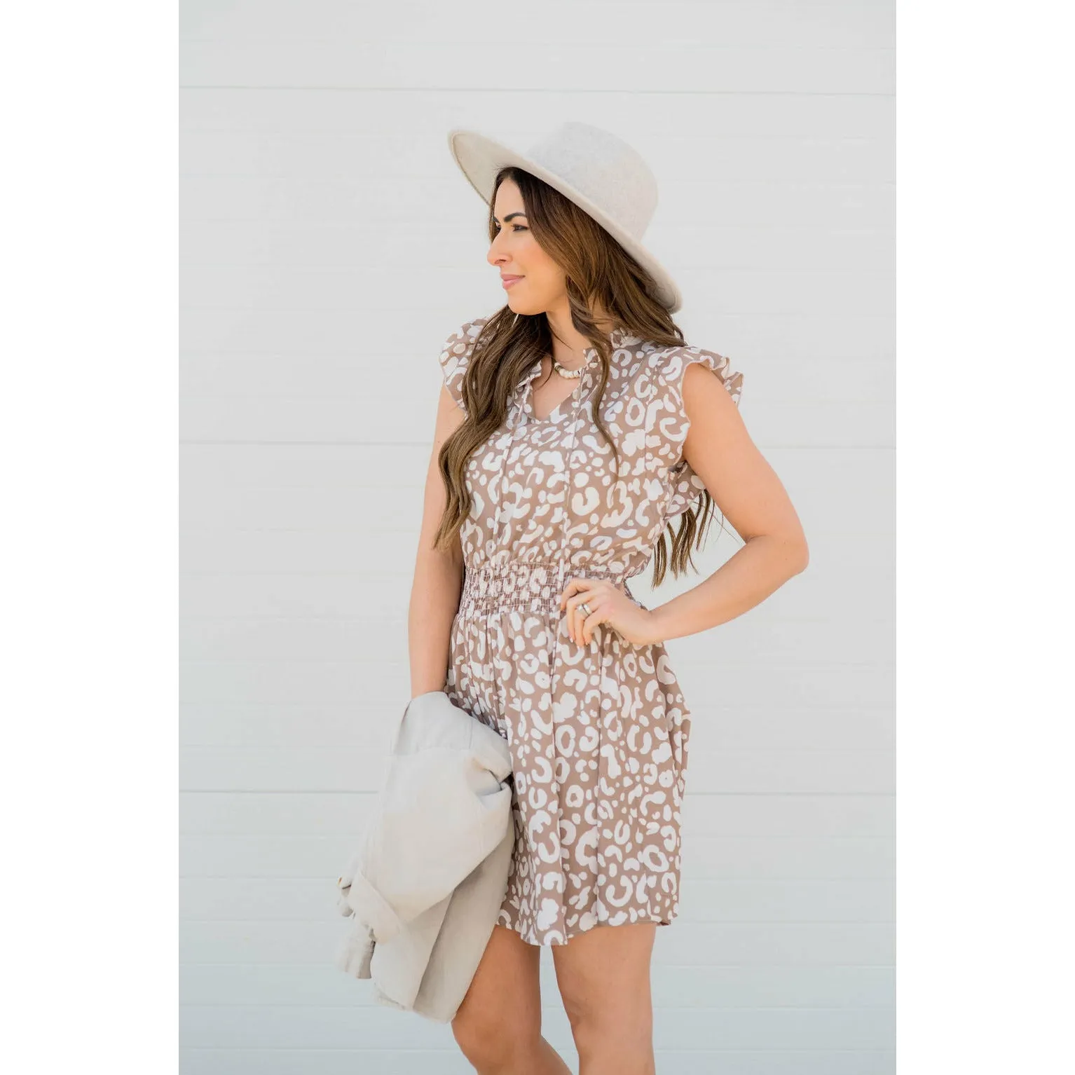Leopard Drawstring Dress