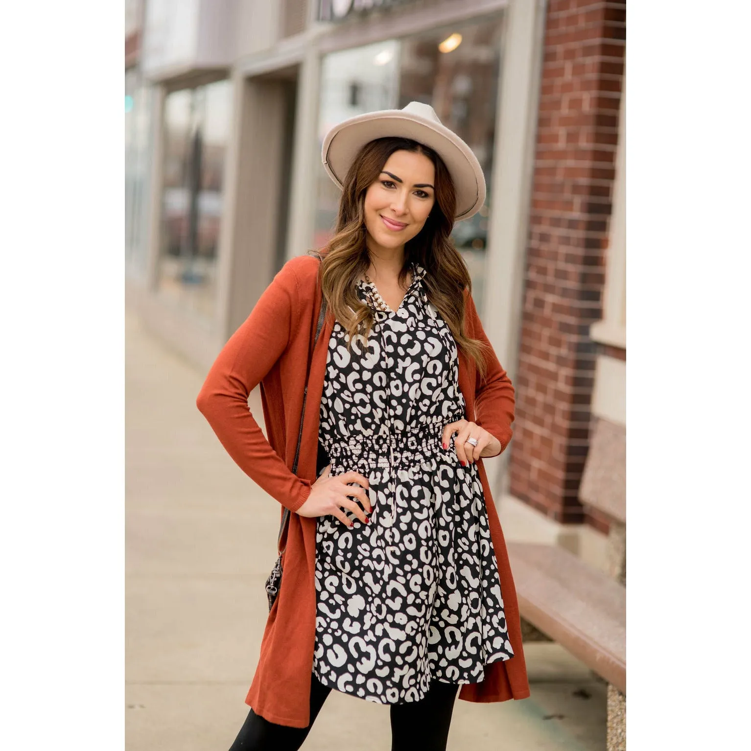 Leopard Drawstring Dress