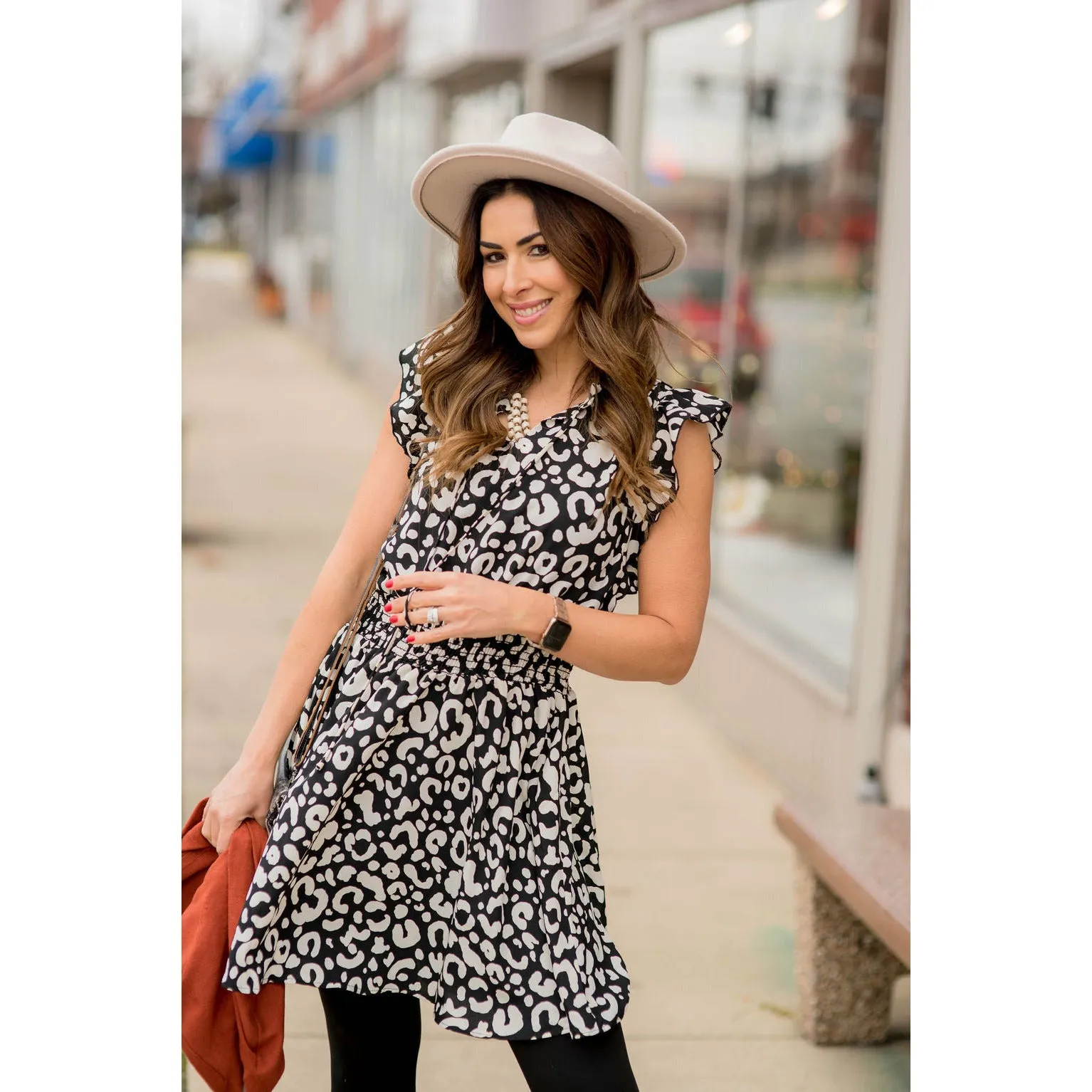 Leopard Drawstring Dress
