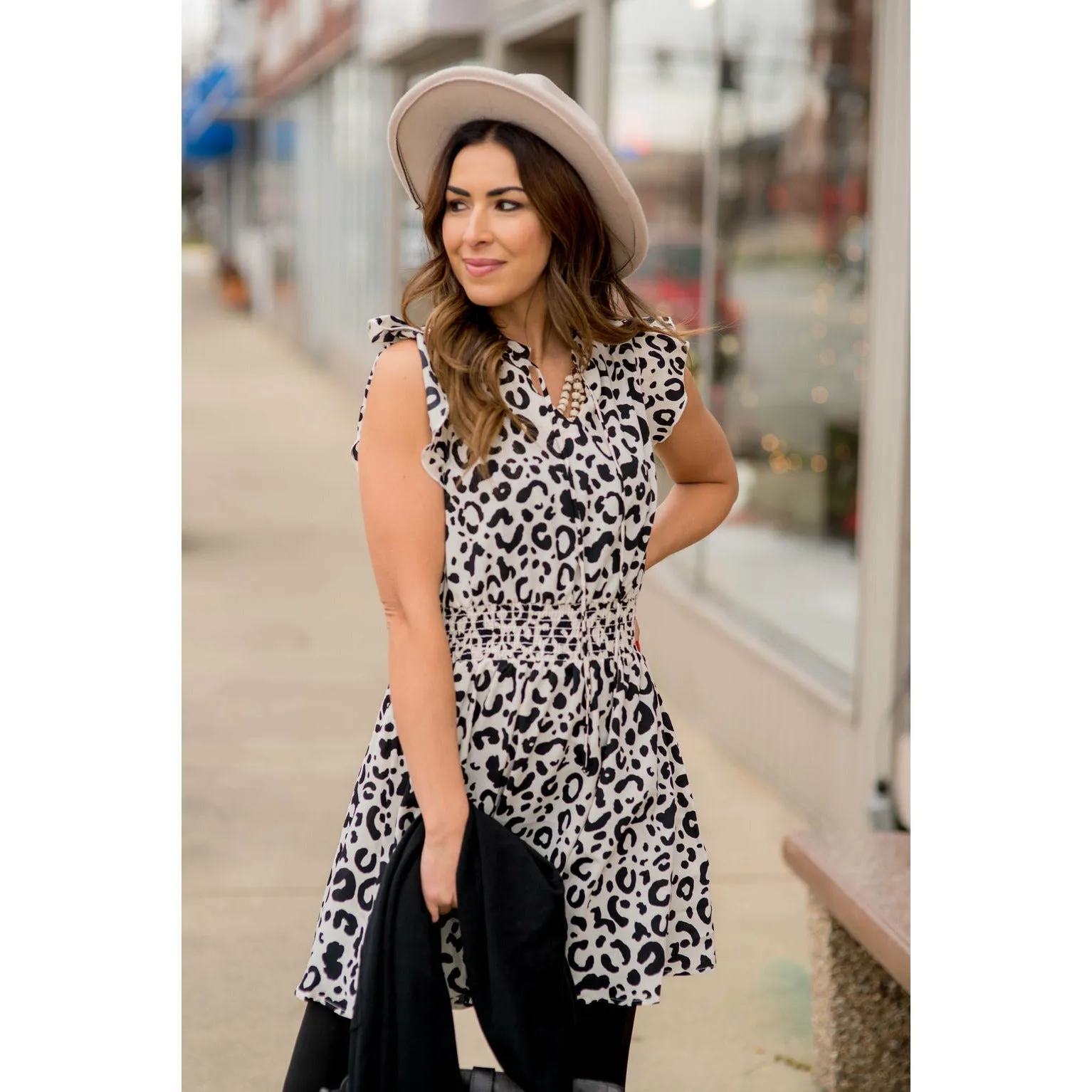 Leopard Drawstring Dress