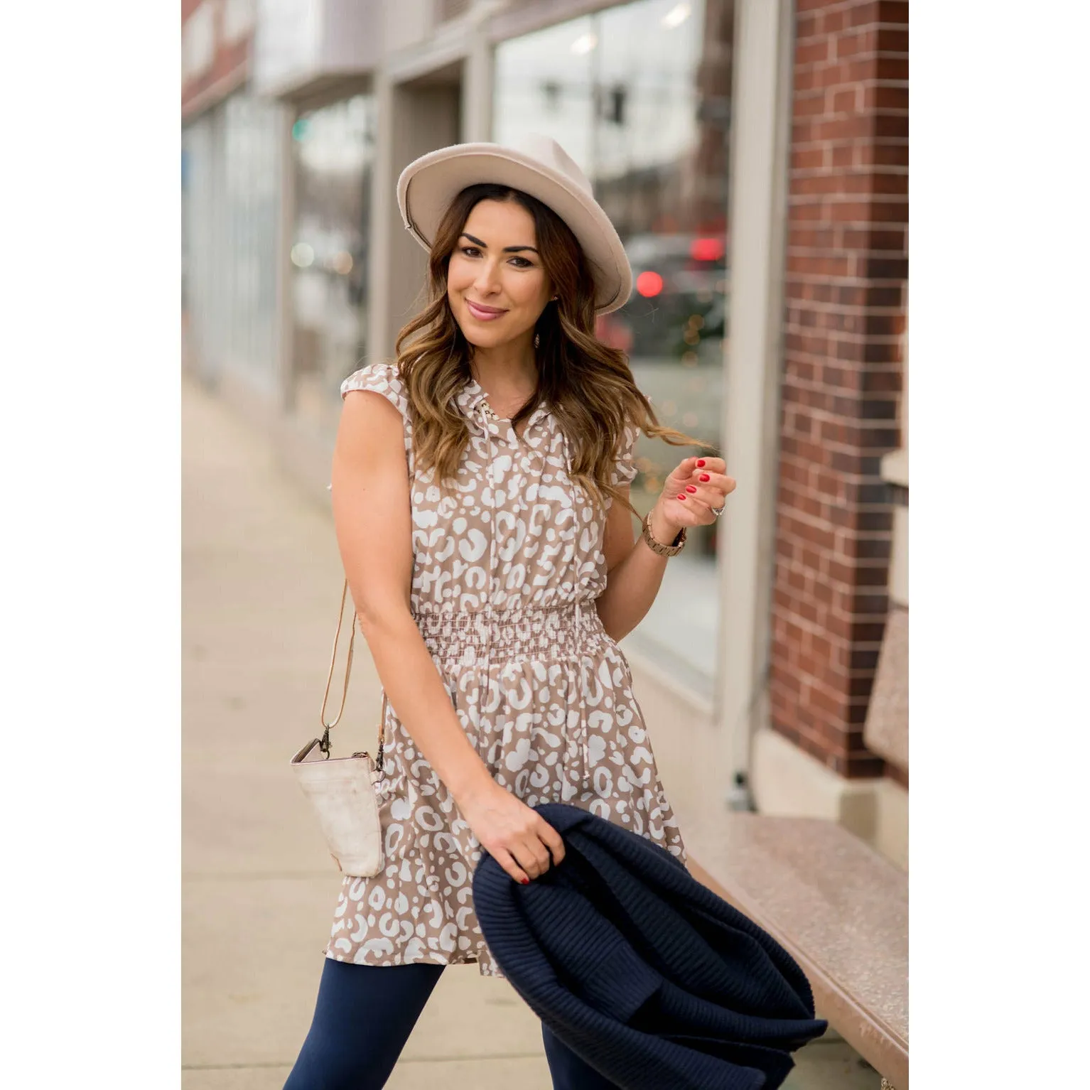 Leopard Drawstring Dress