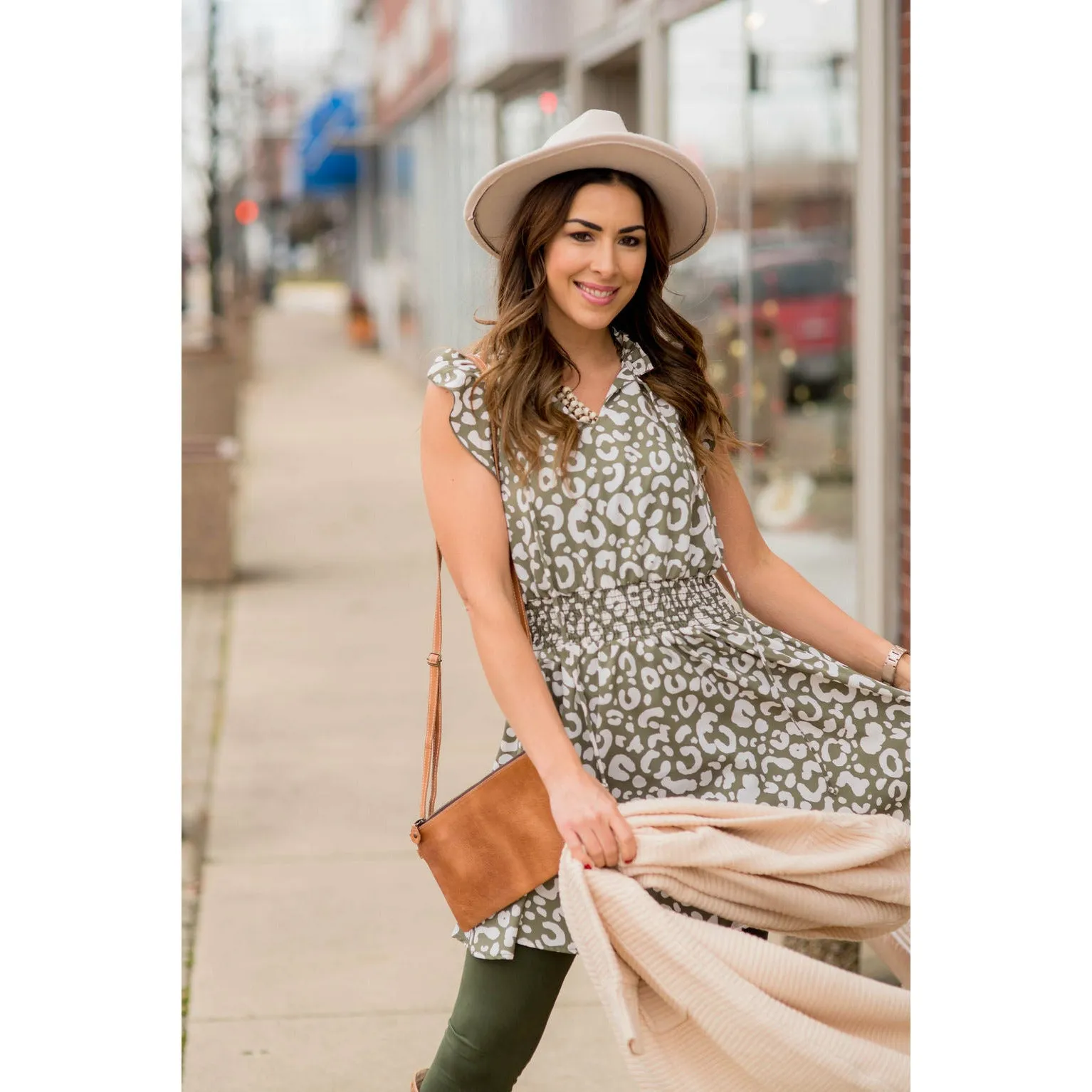 Leopard Drawstring Dress