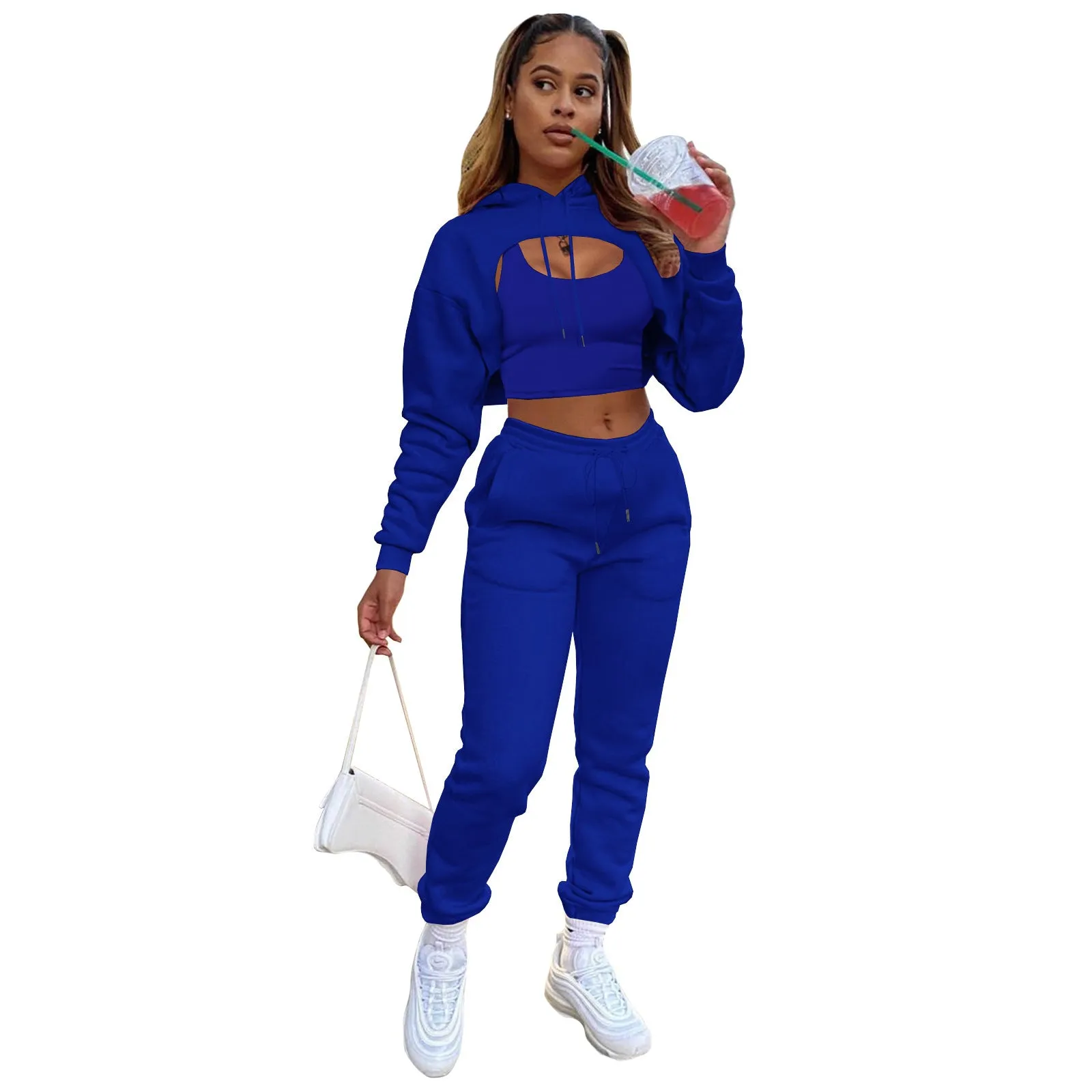 LovelyRLovely Drawstring Hoodie With Cotton Vest Suit