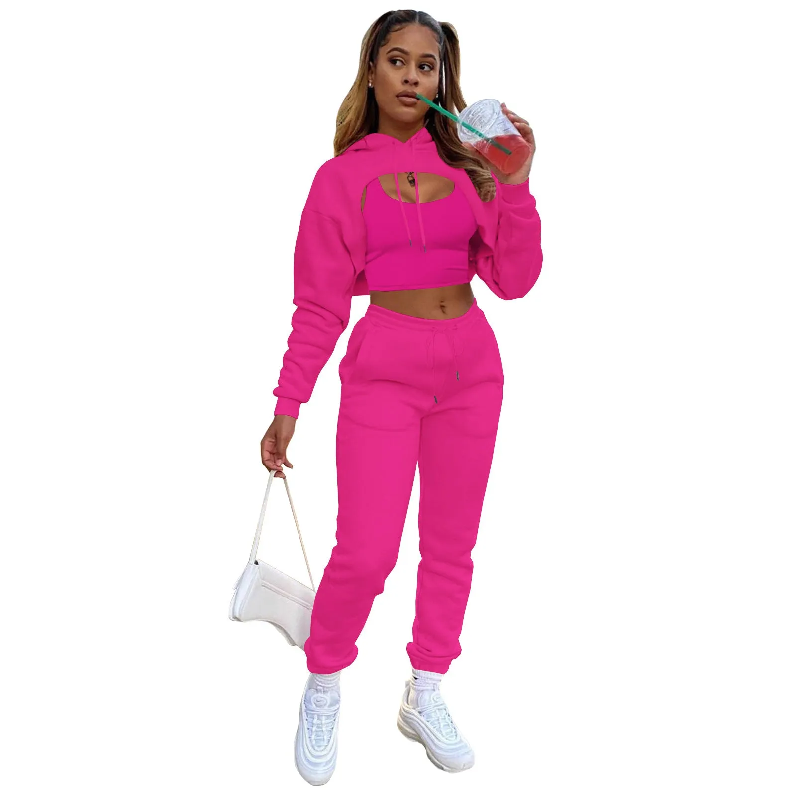 LovelyRLovely Drawstring Hoodie With Cotton Vest Suit