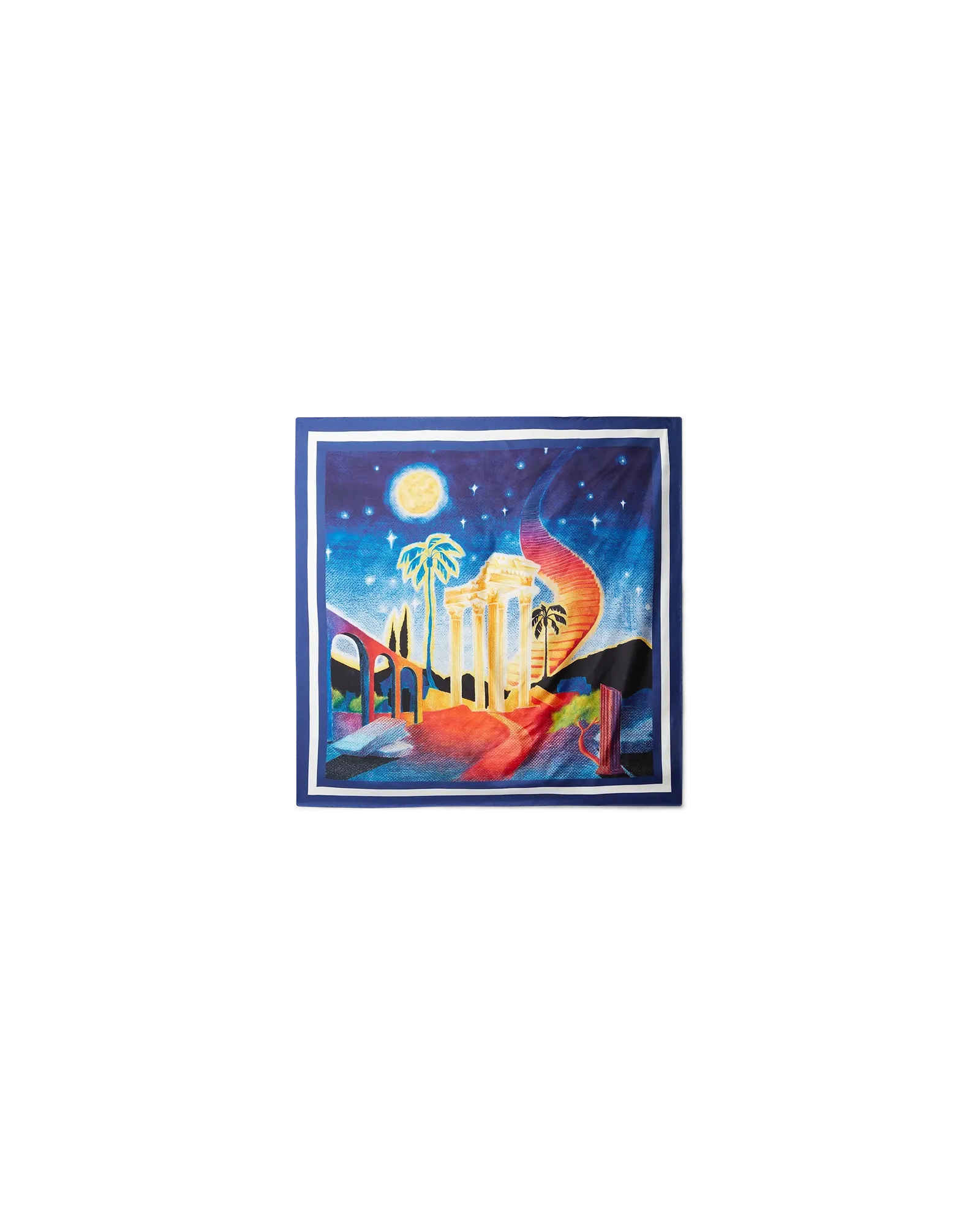 Midnight Acropolis Small Silk Scarf