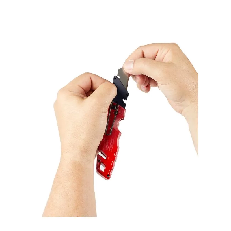 Milwaukee Fastback 7-1/4 in. Press and Flip Folding Utility Knife Red 1 pc