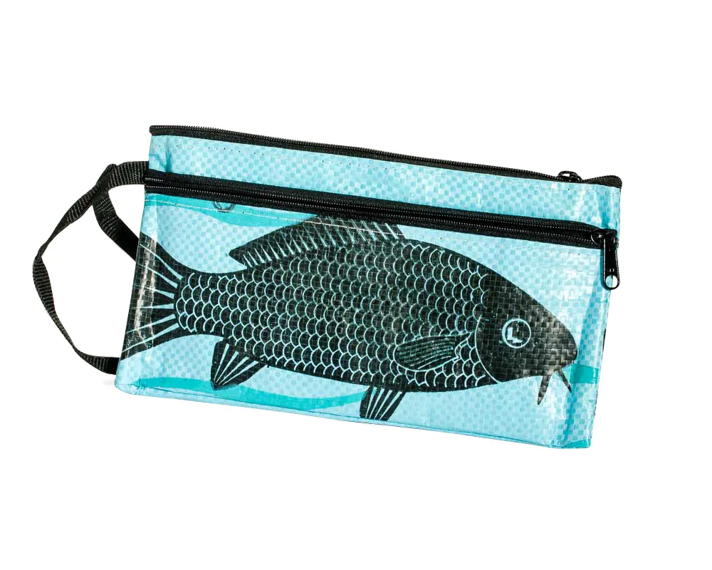 Nesting Upcycled Zip Pouch Cosmetic Bag Set, Sustainable, Saves Landfill Space