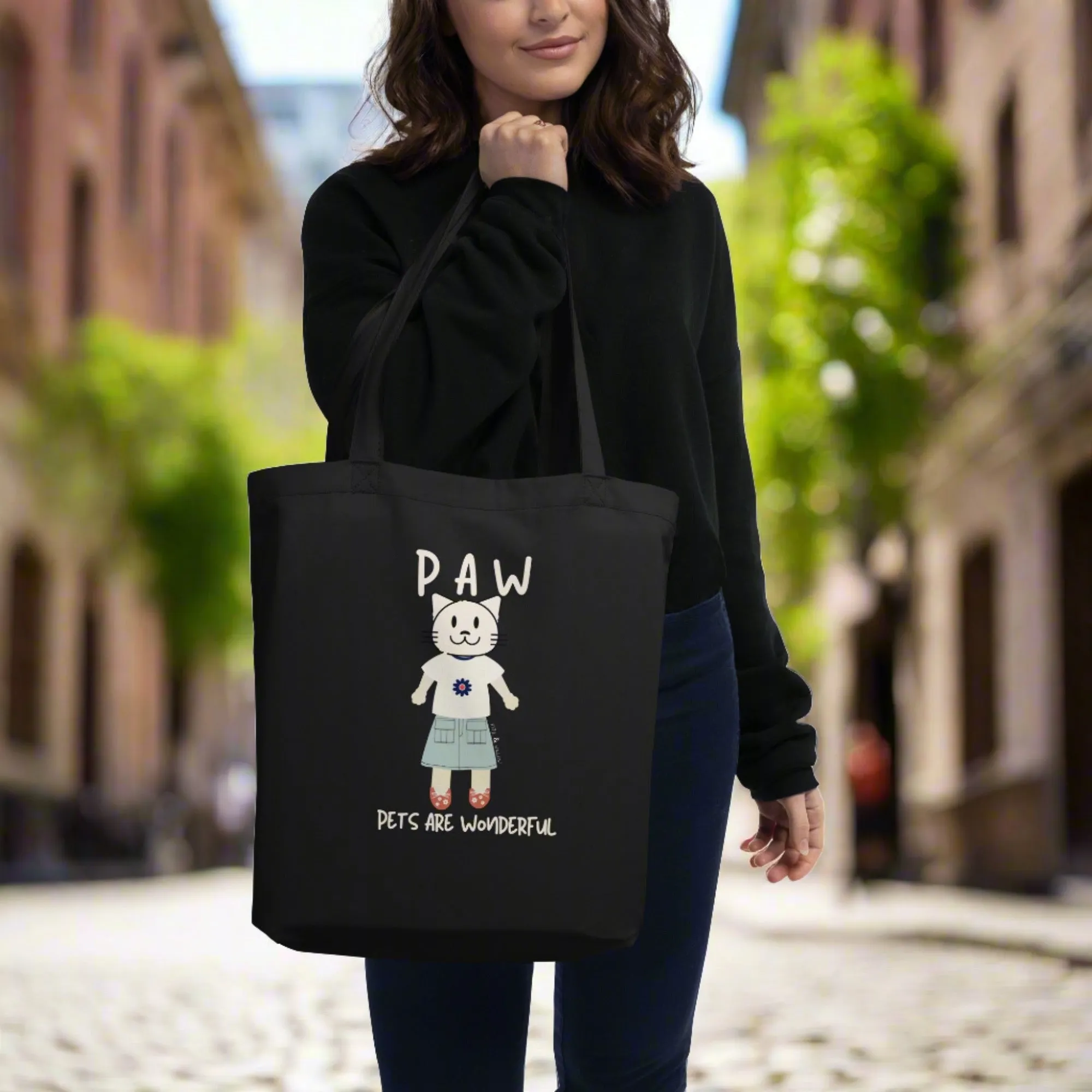 PAW, Cat themed, organic Tote
