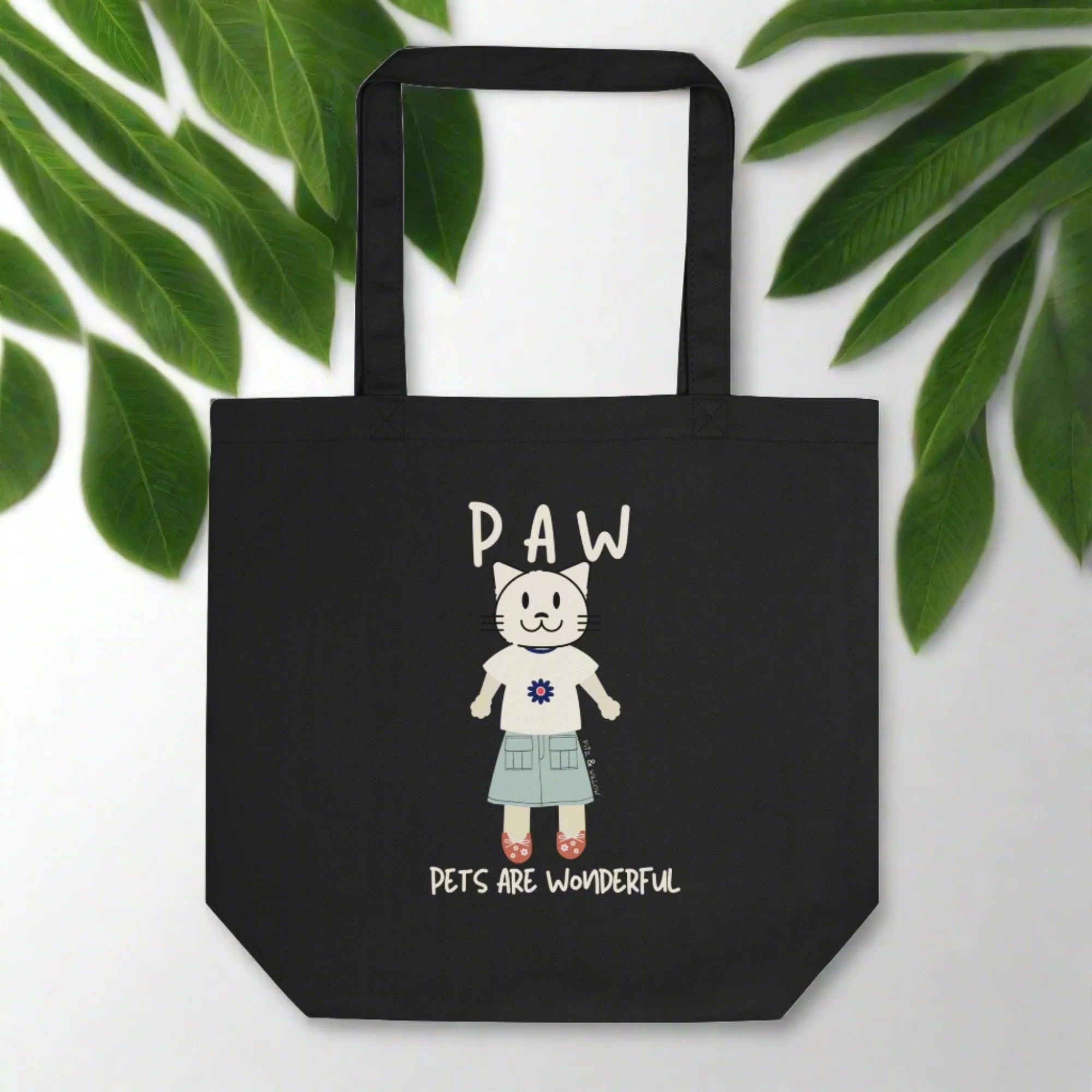 PAW, Cat themed, organic Tote
