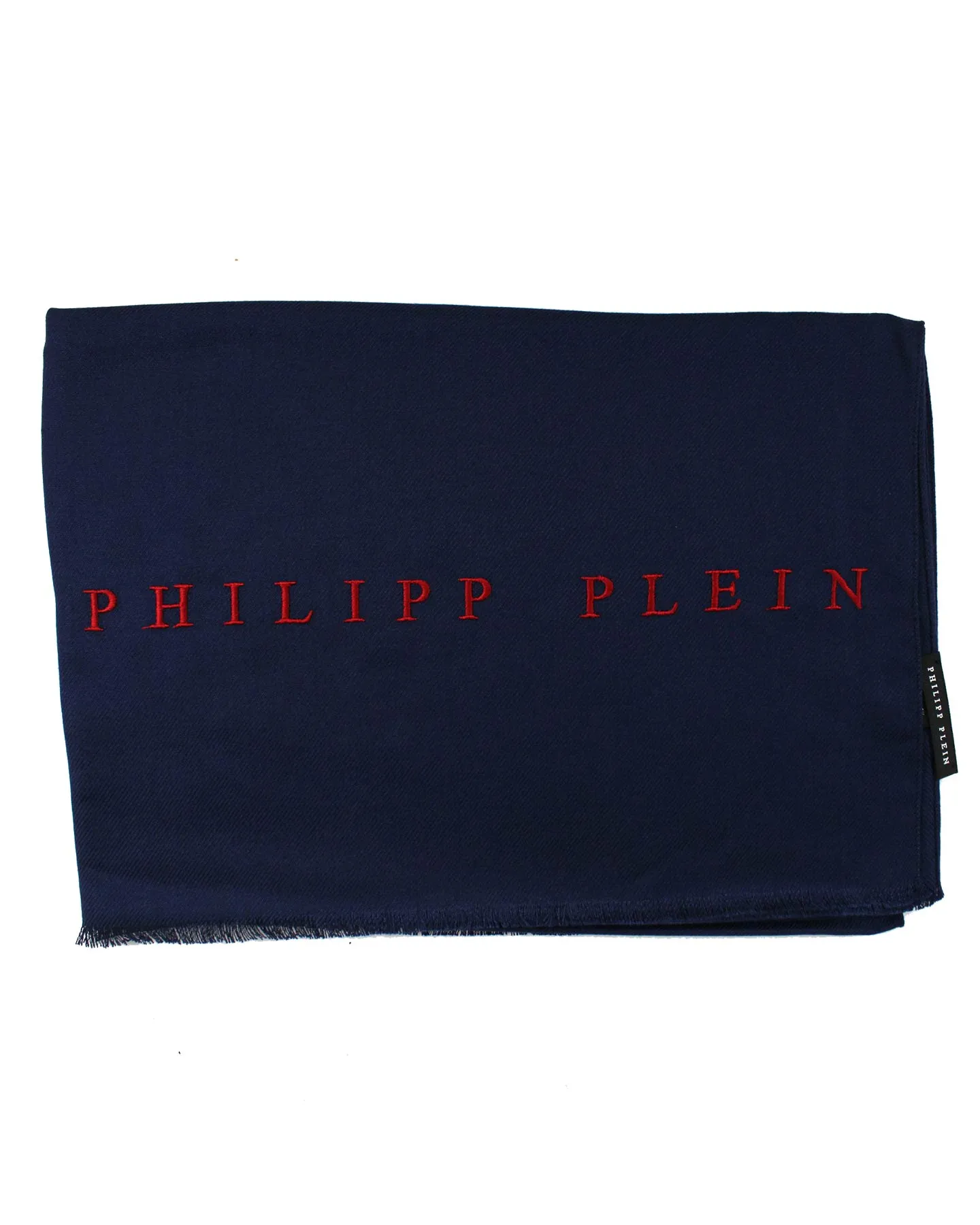 Philipp Plein Scarf Navy Red Logo - Designer Shawl FINAL SALE