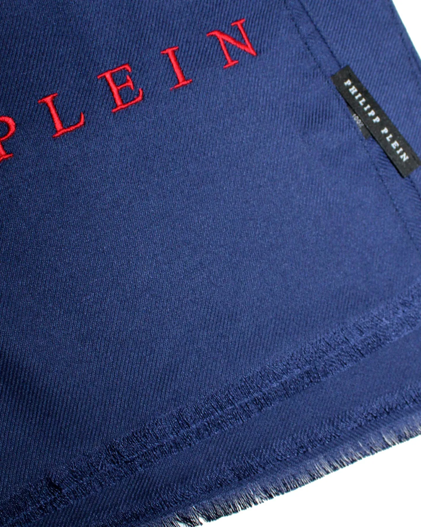 Philipp Plein Scarf Navy Red Logo - Designer Shawl FINAL SALE