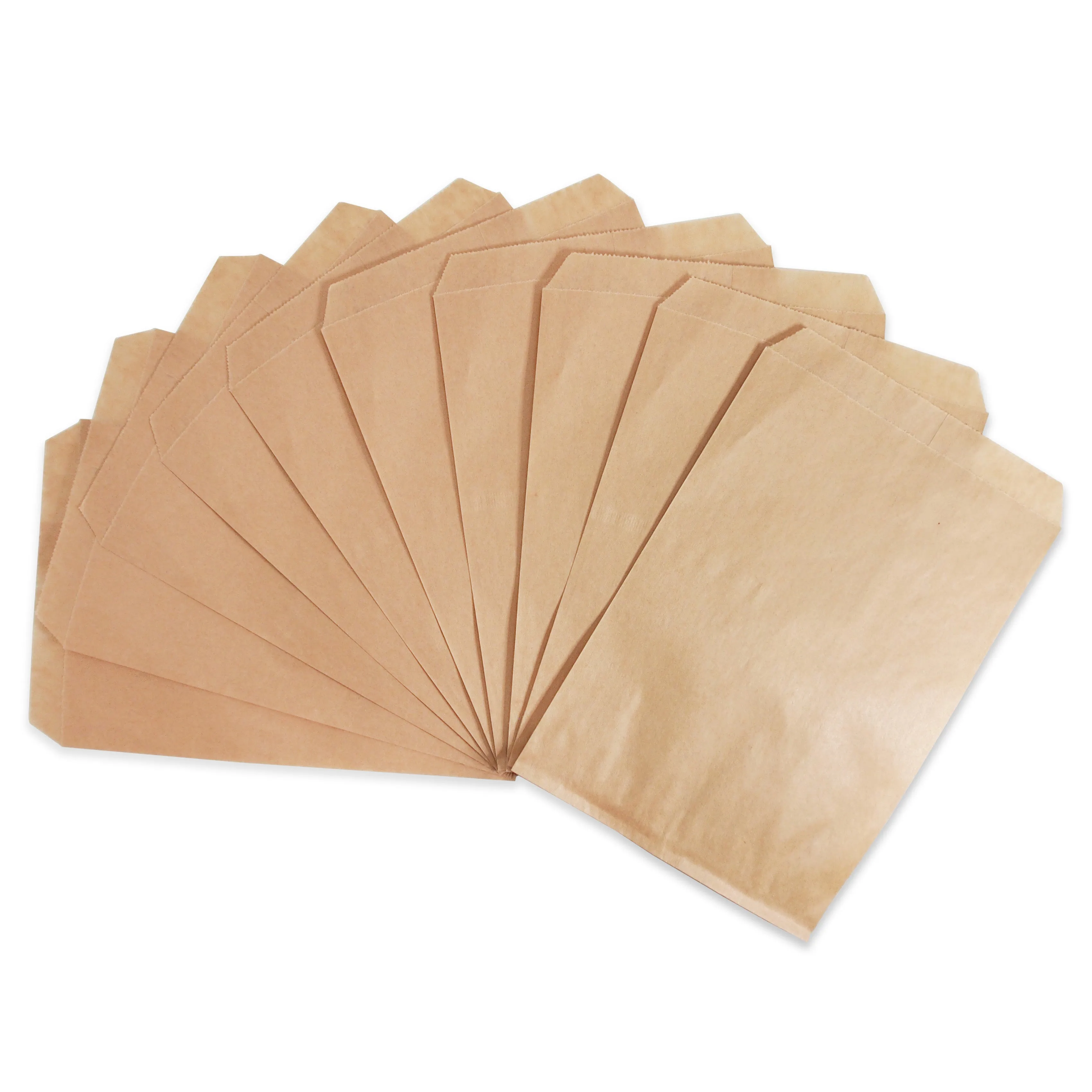 Plain White or Brown Kraft Paper Bags - 100Bags/Pack - Multiple Sizes