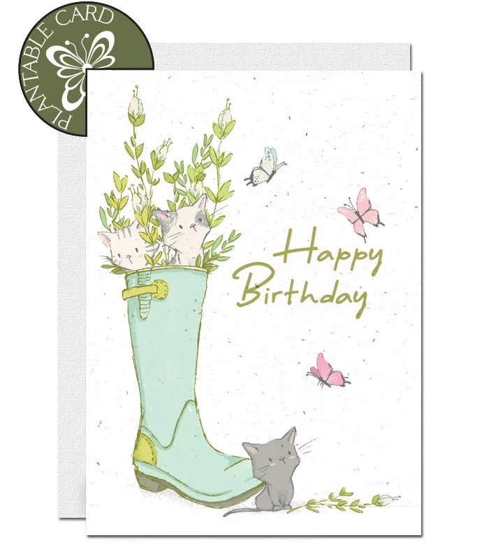 Plantable Birthday Card - Kittens