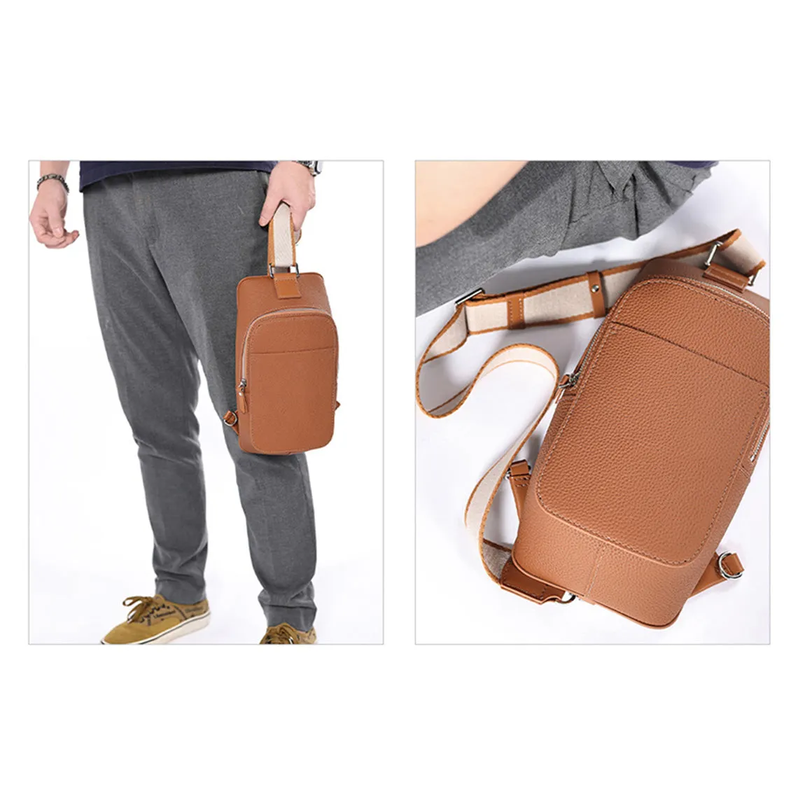 POPSEWING® Top Grain Leather Men Fanny Pack Waist Bag DIY Kit