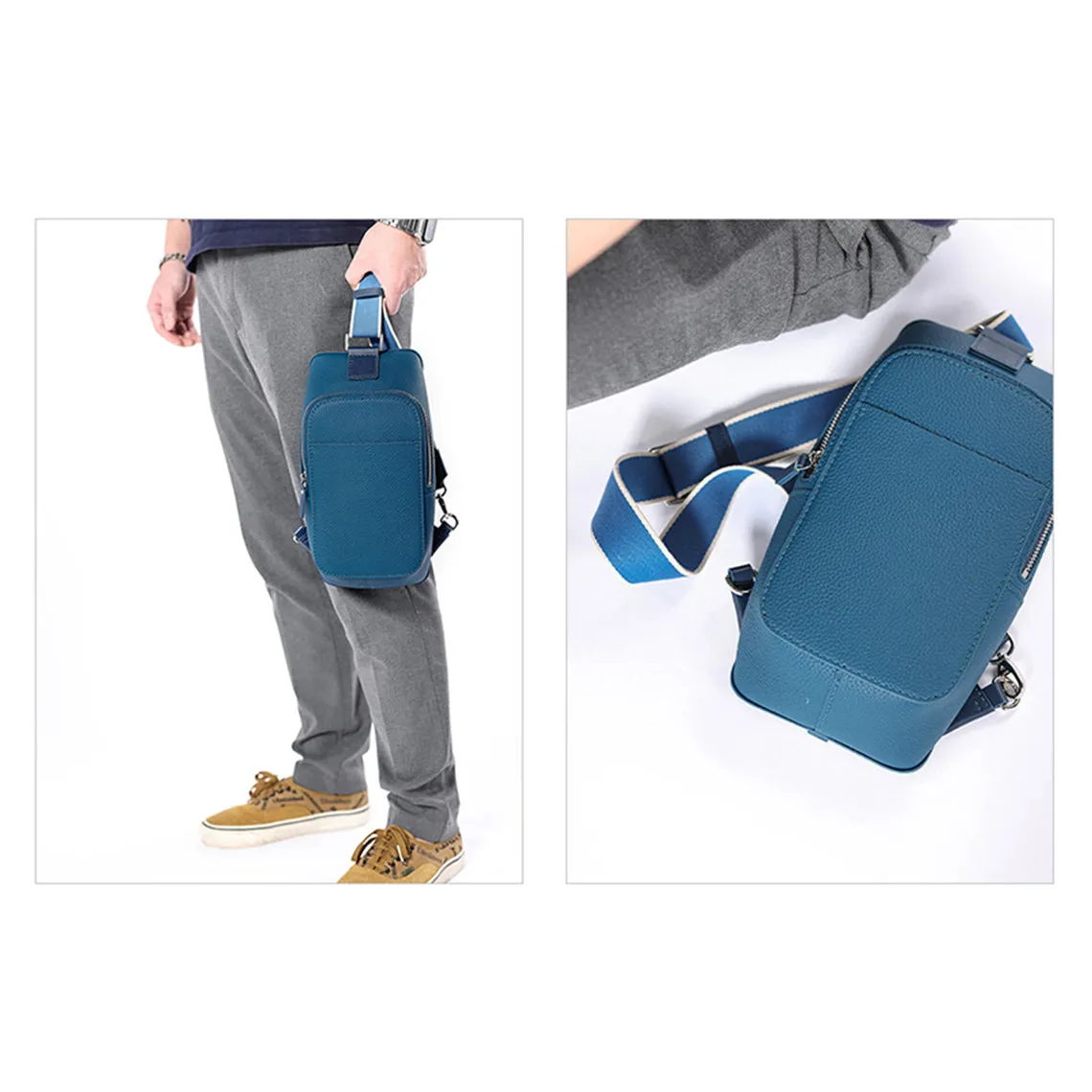 POPSEWING® Top Grain Leather Men Fanny Pack Waist Bag DIY Kit