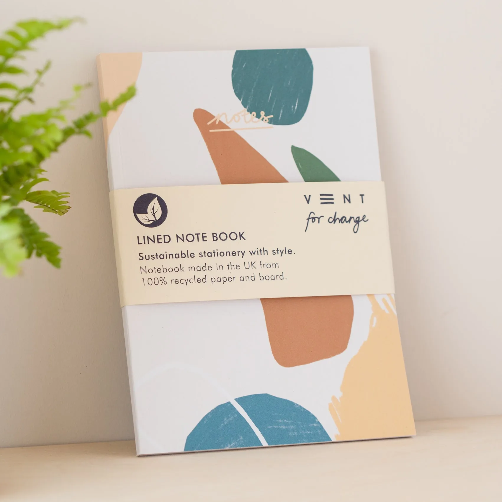 Recycled Paper & Card A5 'Notes' Notebook - Earth