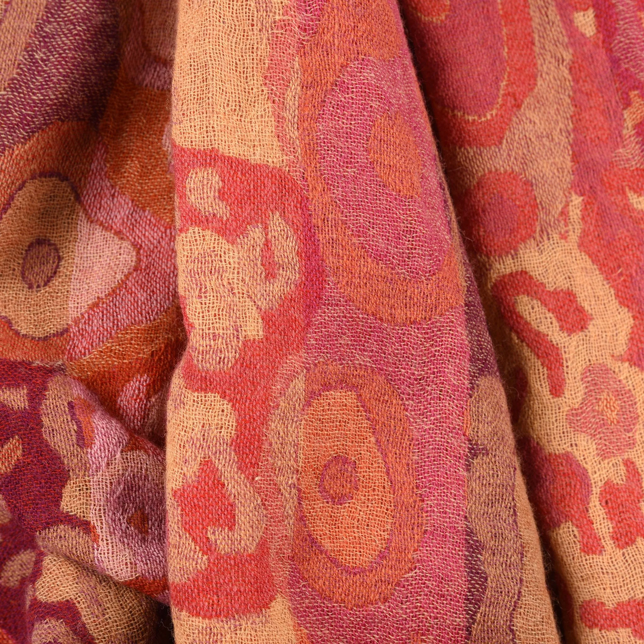 Red Jungle Scarf - Merino Wool