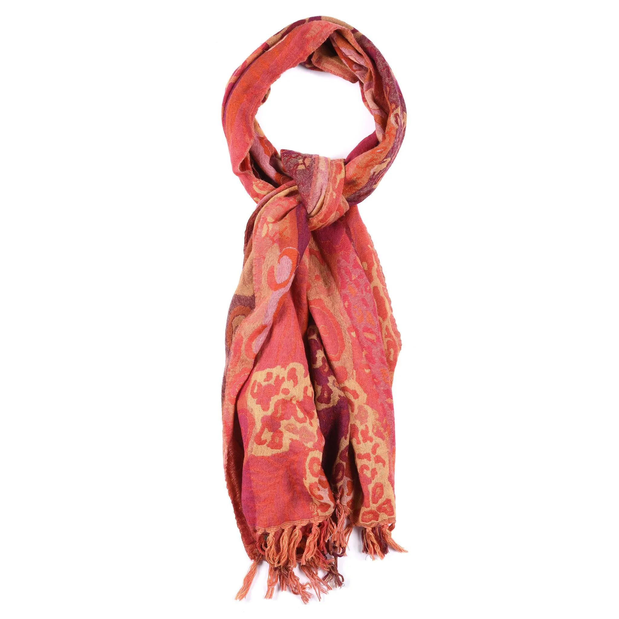 Red Jungle Scarf - Merino Wool