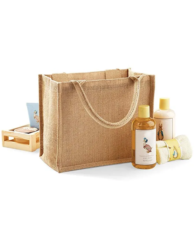 Set of 12 Large Size Burlap Jute Tote Bags BB03B